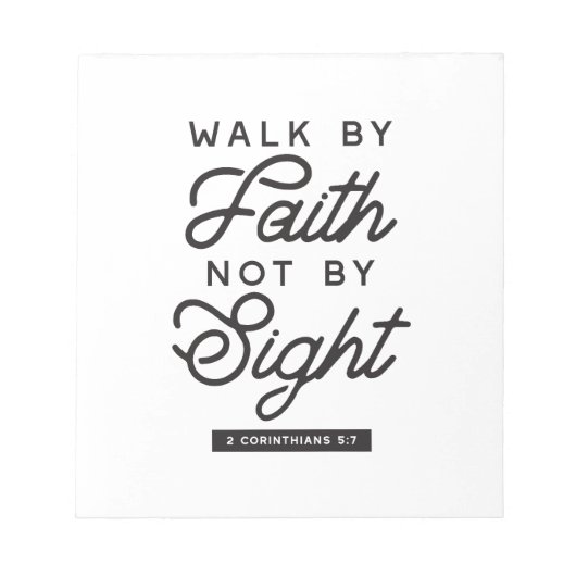 "Walk by Faith" Bijbelverse typografie Notitieblok (Voorkant)