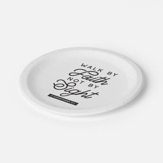 "Walk by Faith" Bijbelverse typografie Papieren Bordje (Gekanteld)