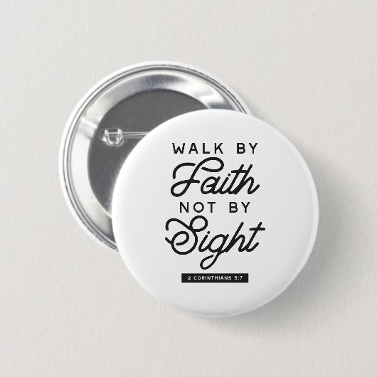 "Walk by Faith" Bijbelverse typografie Ronde Button 5,7 Cm (Voorkant /achterkant)