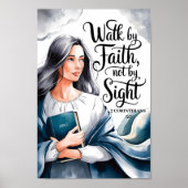 Walk By Faith - Christelijke muurkunst voor vrouwe Poster (Voorkant)