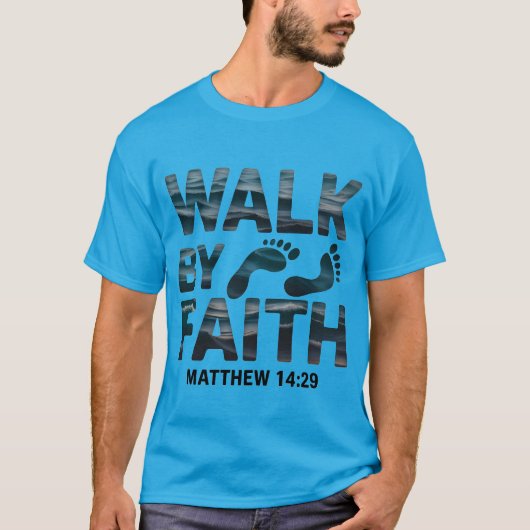 Walk By Faith Christian Ocean T-shirt (Voorkant)