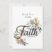 Walk by Faith Floral Scripture Design Bedankkaart (Voorkant)