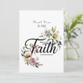 Walk by Faith Floral Scripture Design Bedankkaart (Staand voorkant)