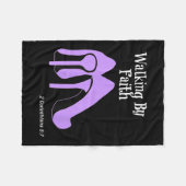 Walk By Faith Graphic Christian Design With Purple Fleece Deken (Voorkant (Horizontaal))