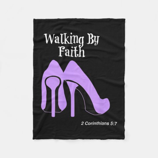 Walk By Faith Graphic Christian Design With Purple Fleece Deken (Voorkant)