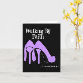 Walk By Faith Graphic Christian Design With Purple Kaart (Gele Bloem)