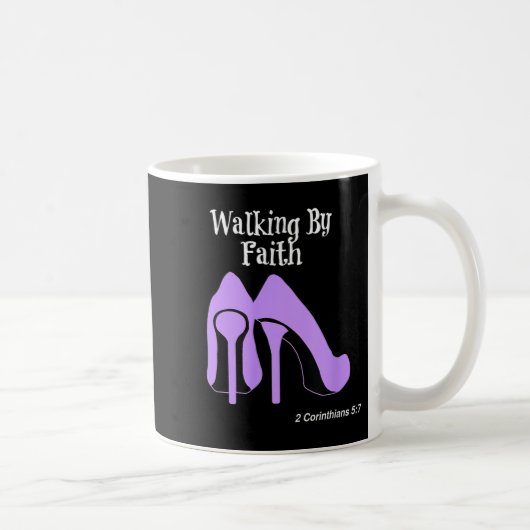 Walk By Faith Graphic Christian Design With Purple Koffiemok (Rechts)