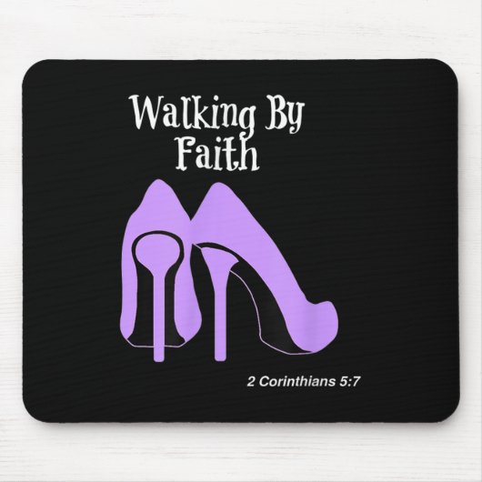 Walk By Faith Graphic Christian Design With Purple Muismat (Voorkant)