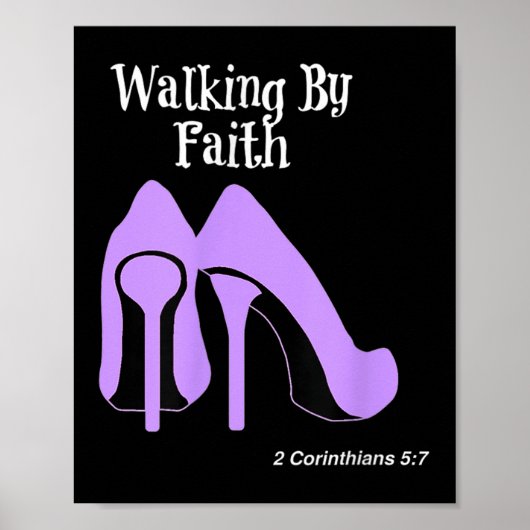 Walk By Faith Graphic Christian Design With Purple Poster (Voorkant)