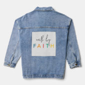 Walk By Faith Kleur Witte Hoodie Denim Jacket (Achterkant)