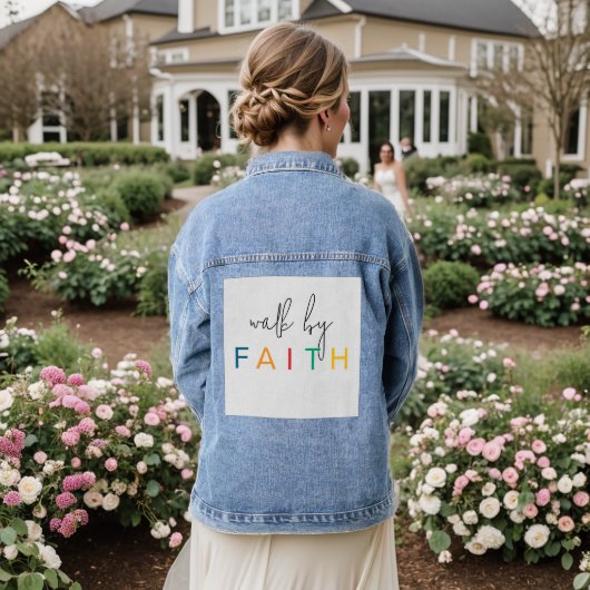 Walk By Faith Kleur Witte Hoodie Denim Jacket (Huwelijk Achterkant)