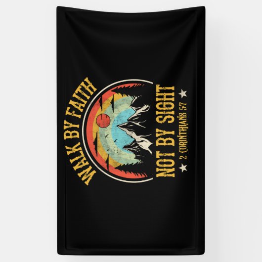 Walk By Faith Not By Sight Bible Verse Christian Spandoek (Verticaal)