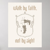 Walk by Faith Not by Sight Westerne Cowgirl Bijbel Poster (Voorkant)