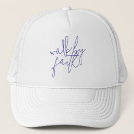 Walk By Faith Stylistische Blauwe Trucker Hoed Trucker Pet
