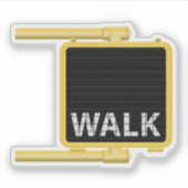 Walk Cross Walk Sign Sticker (Voorkant)