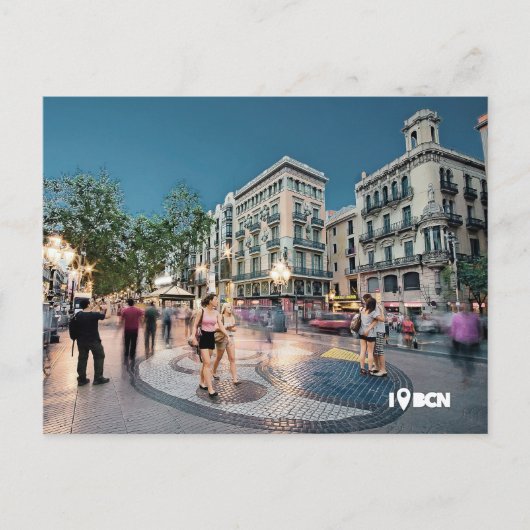 Walk en kus in La Rambla, Barcelona, Spanje Briefkaart (Voorkant)