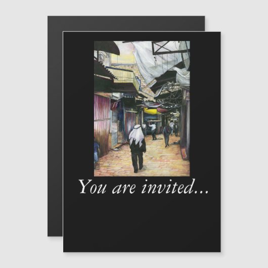 Walk Home door Antiquity, Jerusalem Magnetische Uitnodiging (Voorkant / Achterkant)