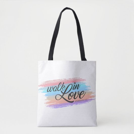 Walk in Love Bible Quote Valentijn | CANVAS TAS (Voorkant)