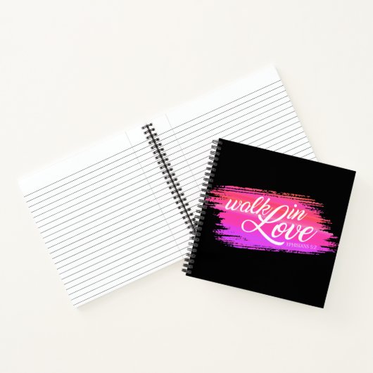 Walk in Love Bible Quote Valentijn | Notitieboek (Binnen)