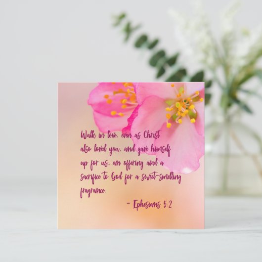 Walk in Love Christelijk Floral Inspirerend (Staand voorkant)