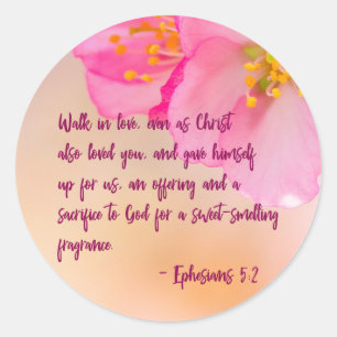 Walk in Love Christelijk Floral Inspirerend Ronde Sticker