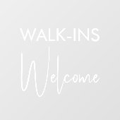 Walk-ins Welkom Modern White Text Hair Nail Salon Raamsticker (Vel)