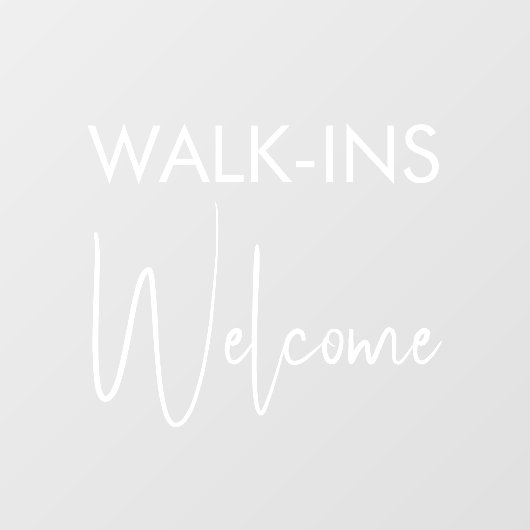 Walk-ins Welkom Modern White Text Hair Nail Salon Raamsticker (Vel)