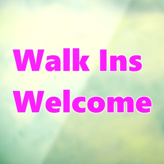 Walk Ins Welkom Roze White Raamsticker (Vel 3)