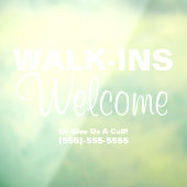 Walk-ins Welkom - Venster Cling Business Sign Raamsticker (Vel 3)