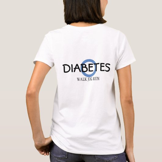 Walk Jog Run voor Diabetes T-shirt (Achterkant)