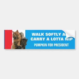 Walk Softly and Carry Nip Pumpkin for President Bumpersticker