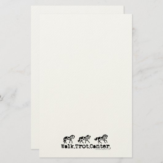 Walk Trot Canter Briefpapier (Voorkant / Achterkant)