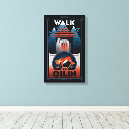 Walk van de grafische kaart van de Qilin Mountain Canvas Afdruk (Insitu (Houten vloer))