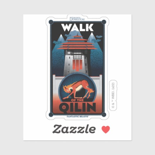 Walk van de grafische kaart van de Qilin Mountain Sticker (Vel)