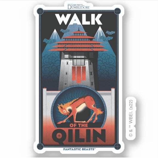 Walk van de grafische kaart van de Qilin Mountain Sticker (Voorkant)