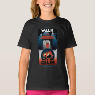 Walk van de grafische kaart van de Qilin Mountain T-shirt