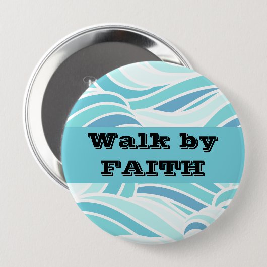 Walk van Faith Ronde Button 4,0 Cm (Voorkant /achterkant)