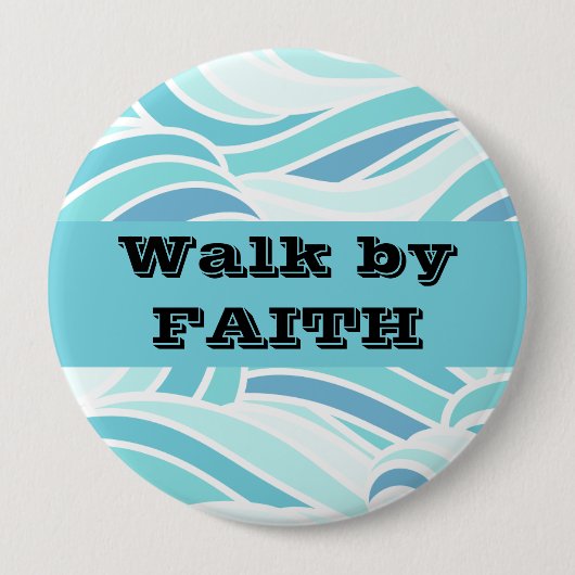 Walk van Faith Ronde Button 4,0 Cm (Voorkant)