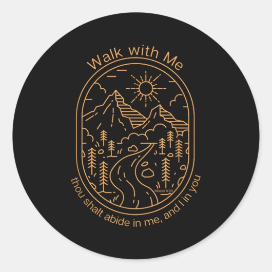 Walk With Me 2026 Lds Youth Theme Camp  Ronde Sticker (Voorkant)