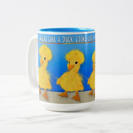 WALK ZOALS EEN EENVOUDIG, MOK, HET KAN EEN EENVOUD TWEEKLEURIGE KOFFIEMOK (Voorkant links)