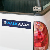 #WalkAway Bumpersticker (Blauwe/Witte Tekst op Bla (Op Truck)