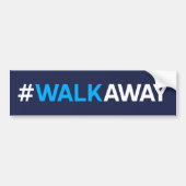 #WalkAway Bumpersticker (Blauwe/Witte Tekst op Bla (Voorkant)
