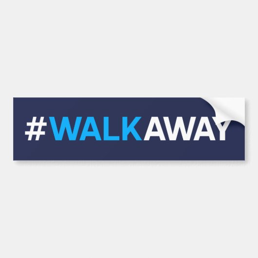 #WalkAway Bumpersticker (Blauwe/Witte Tekst op Bla (Voorkant)