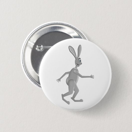 Walkende konijn ronde button 5,7 cm (Voorkant /achterkant)