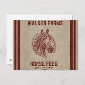 Walker Boerderijen Horse Feed Sack Briefkaart (Voorkant / Achterkant)