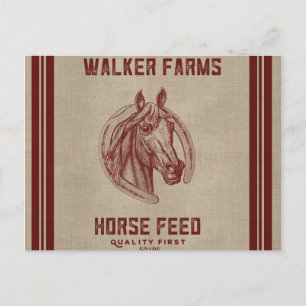 Walker Boerderijen Horse Feed Sack Briefkaart