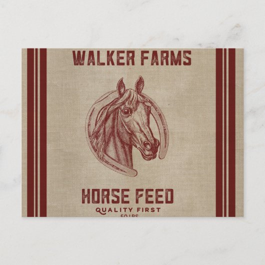 Walker Boerderijen Horse Feed Sack Briefkaart (Voorkant)