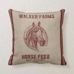 Walker Boerderijen Horse Feed Sack Kussen