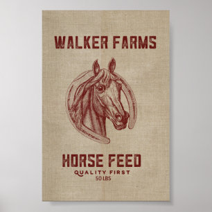 Walker Boerderijen Horse Feed Sack Poster
