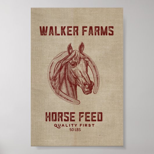 Walker Boerderijen Horse Feed Sack Poster (Voorkant)